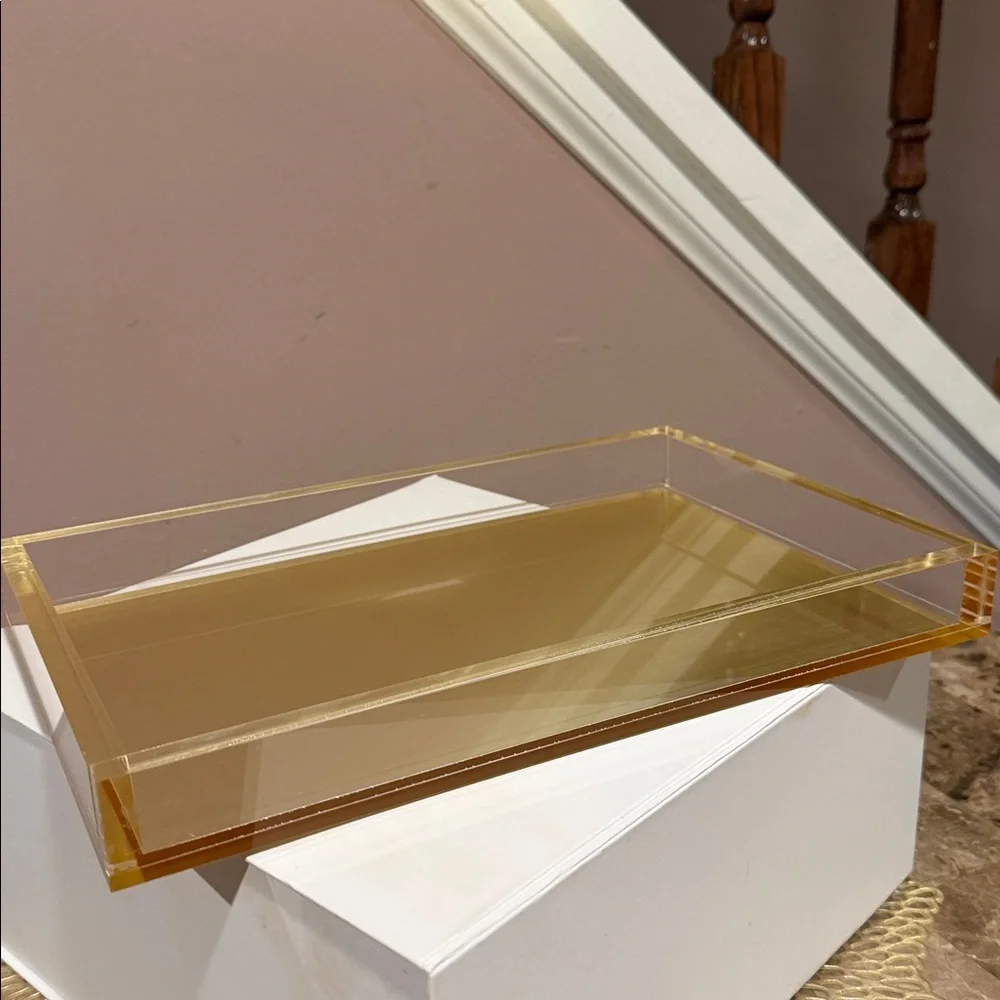 Tizo Lucite Decorative Tray, Gold